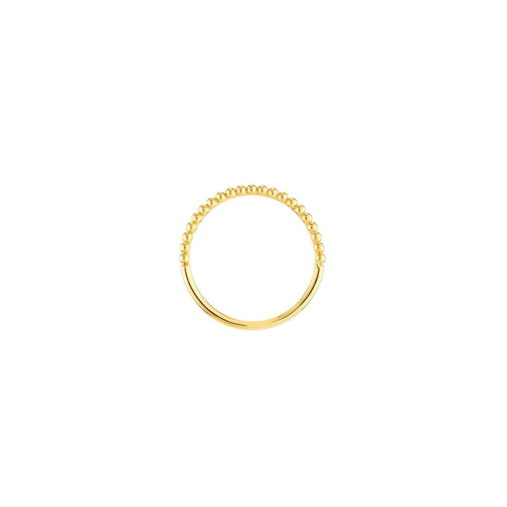 14K Yellow Gold Single Beaded Ring