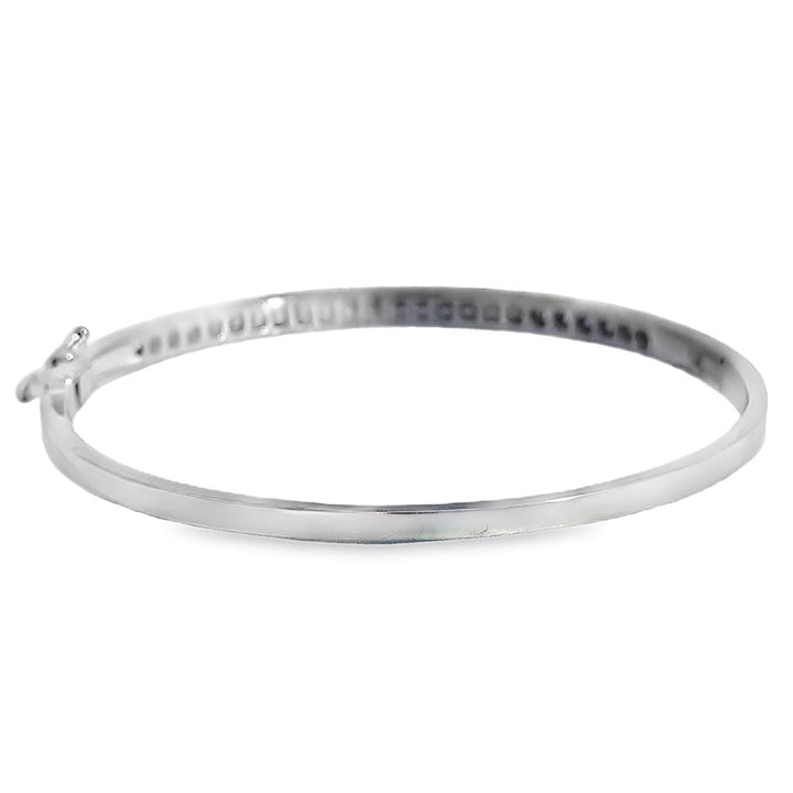 1.00 CTW Diamond 14K White Gold Bangle Bracelet
