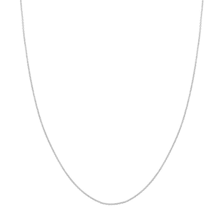 14K White Gold Cable Diamond Cut Link Chain Necklace, 18"