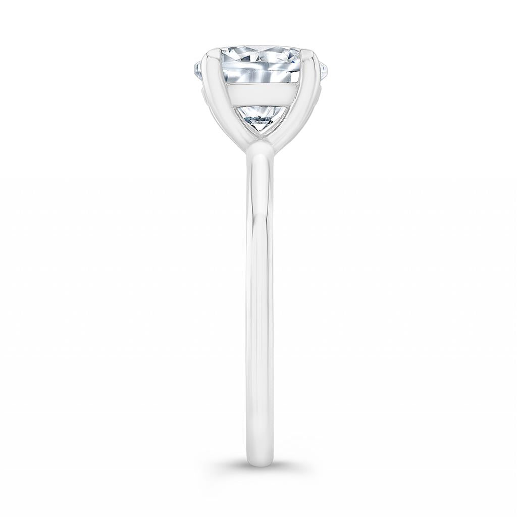 Classic Four Prong Engagement Semi-Mount Solitaire Diamond 18K White Gold Engagement Ring