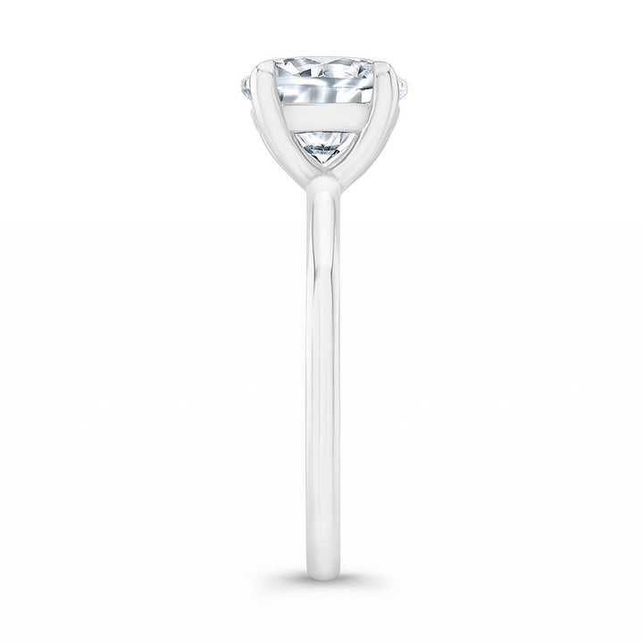 Classic Four Prong Engagement Semi-Mount Solitaire Diamond 18K White Gold Engagement Ring