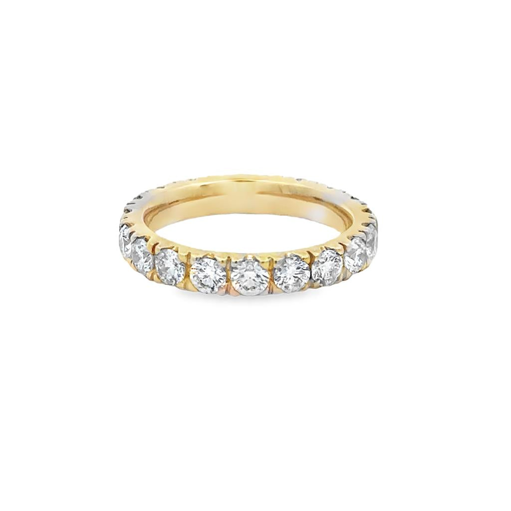 1.52 CTW Diamond 14K Yellow Gold Prong Set Eternity Band Ring