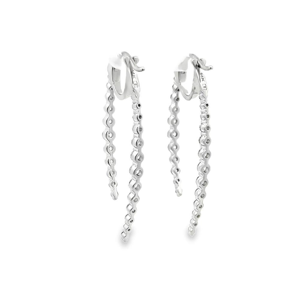 1.72 CTW Diamond 14K White Gold Inside-Out Drop Earrings
