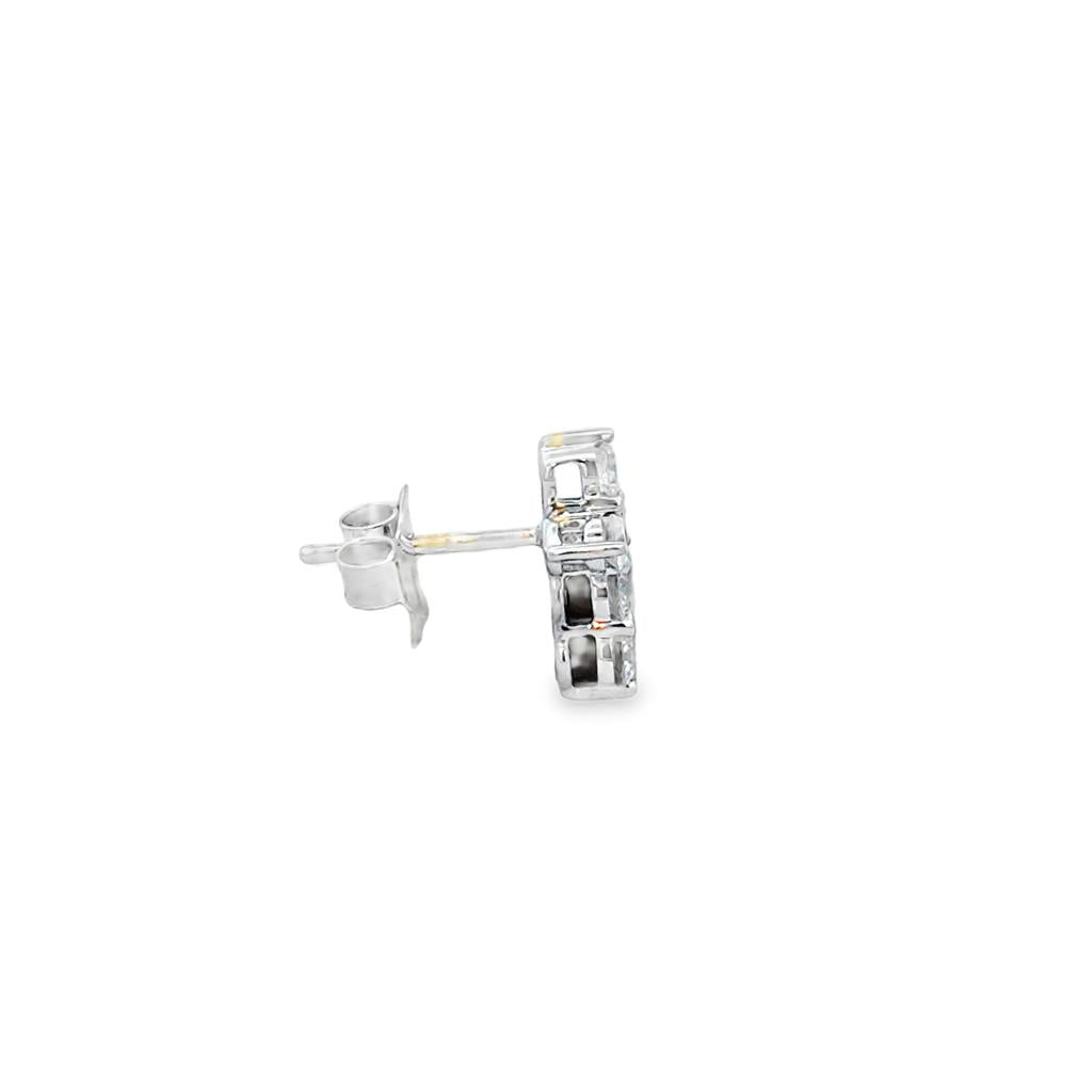 0.92 CTW Diamond 14K White Gold Cross Stud Earrings