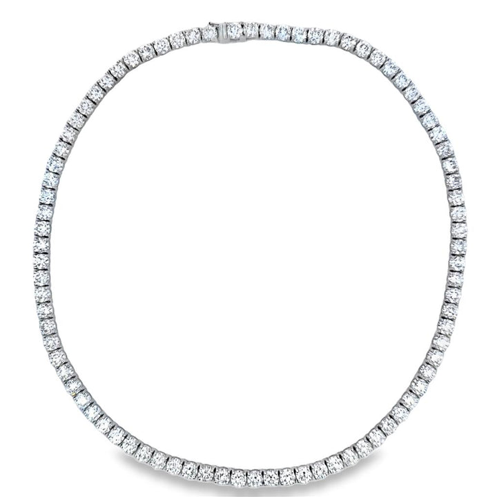 37.70 CTW Diamond 14K White Gold Tennis Necklace