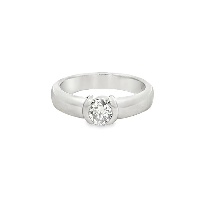 0.45 CTW Diamond 14K White Gold Low-Set Solitaire Ring