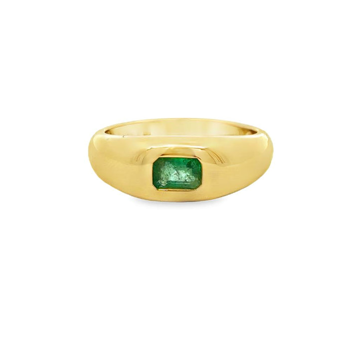 Emerald Gypsy Ring 14K Yellow Gold