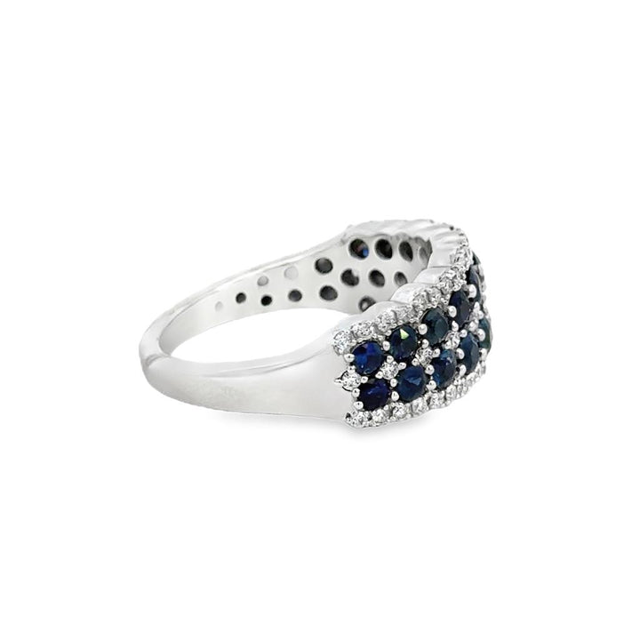 1.62 CTW Sapphire & 0.33 CTW Diamond Band in 14K White Gold