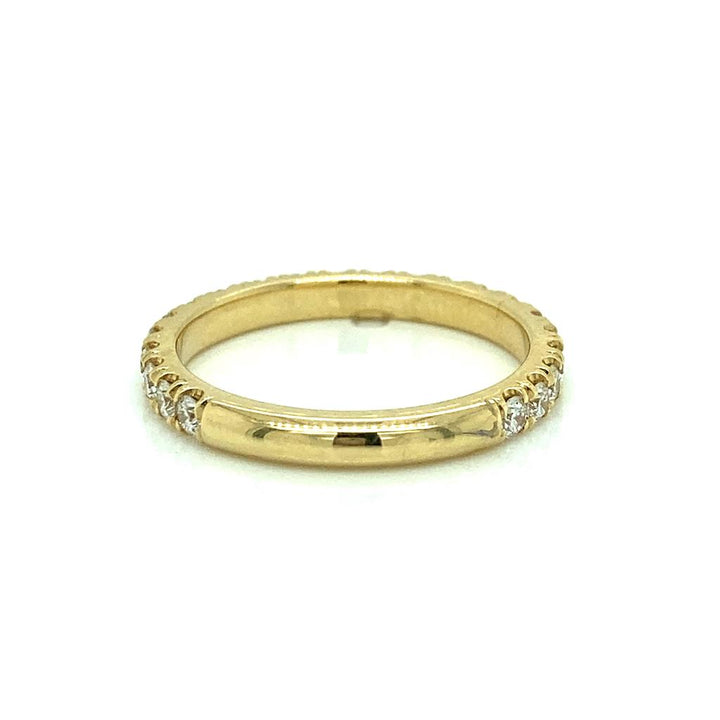 0.75 CTW Round Diamond 18K Yellow Gold Wedding Band