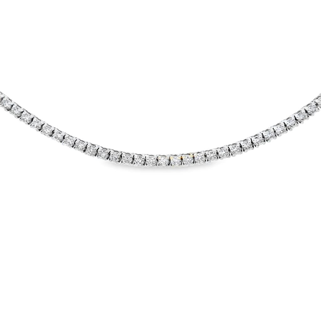 5.05 CTW Diamond 18K White Gold Tennis Necklace