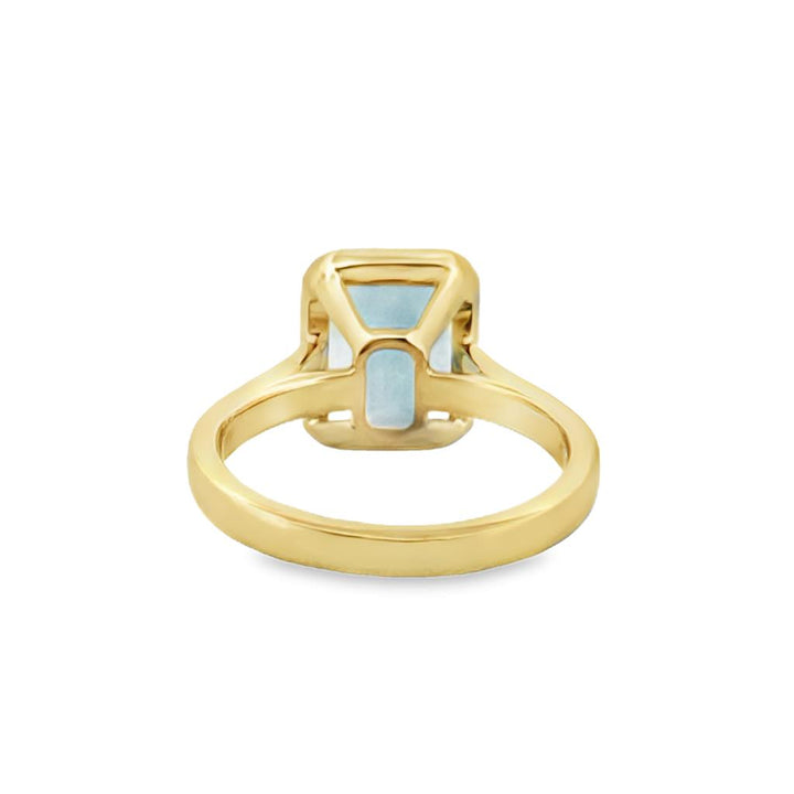 4.00 Carat Aquamarine Ring – Emerald Cut, 14K Yellow Gold