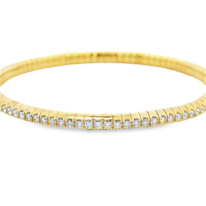 2.00 CTW Diamond Stretch Bracelet in 14K Yellow Gold – 3.8mm, New