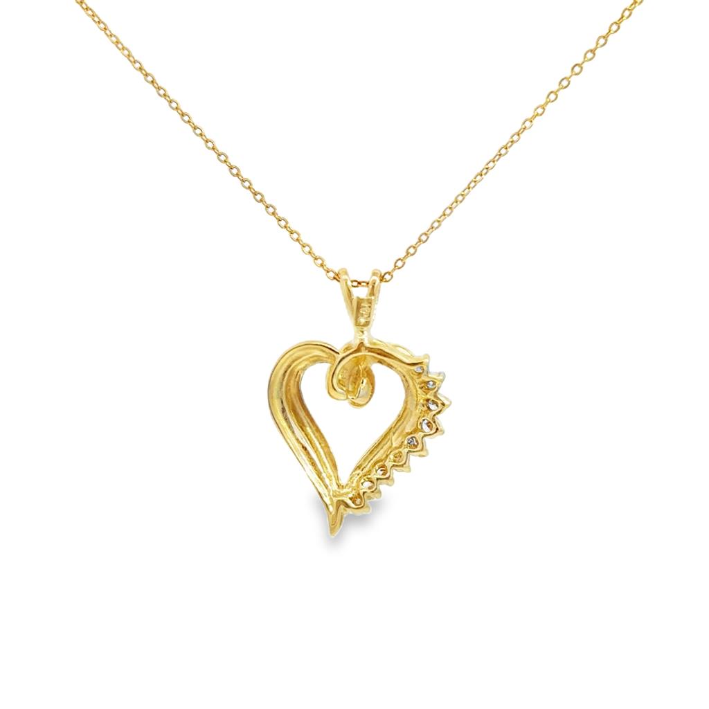 0.25 CTW Diamond 14K Yellow Gold Heart Pendant Necklace