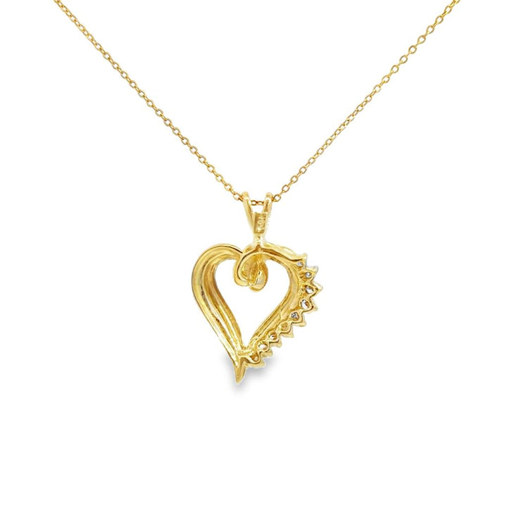 0.25 CTW Diamond 14K Yellow Gold Heart Pendant Necklace
