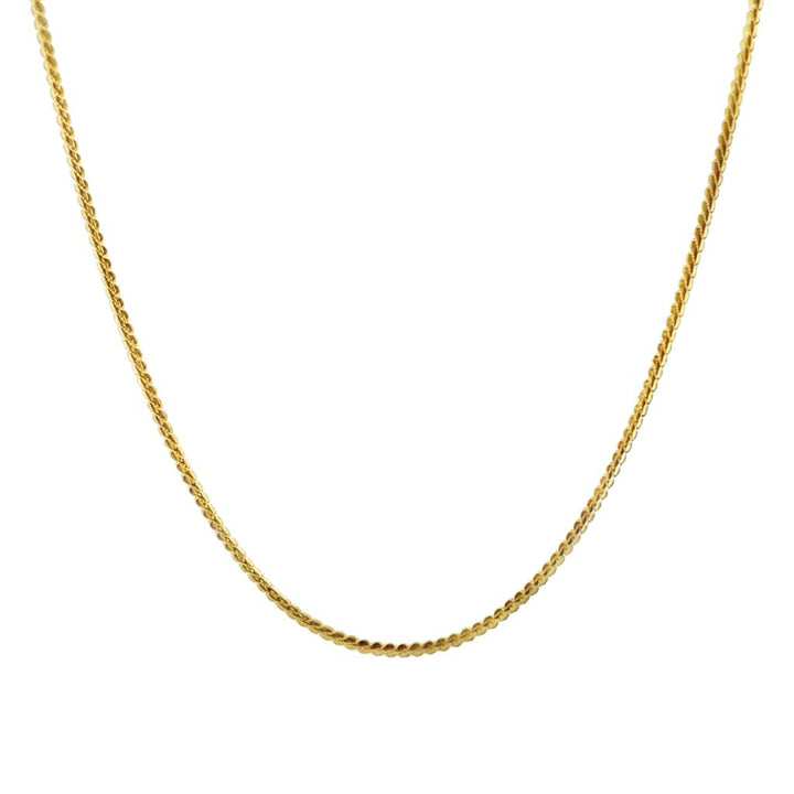 14K Yellow Gold 15" Flat Twisted Chain Necklace – 1.8mm Wide