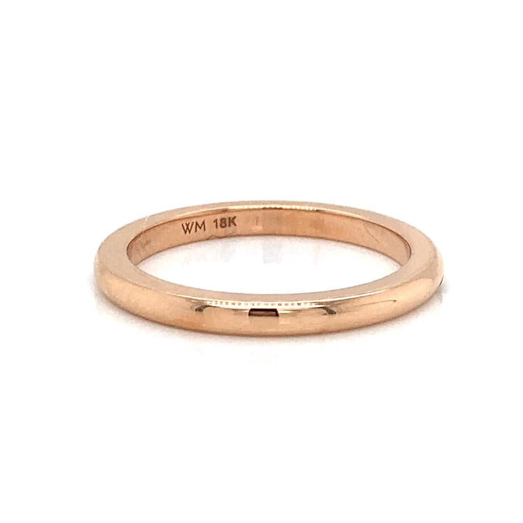 18k Rose Gold Classic Wedding Band