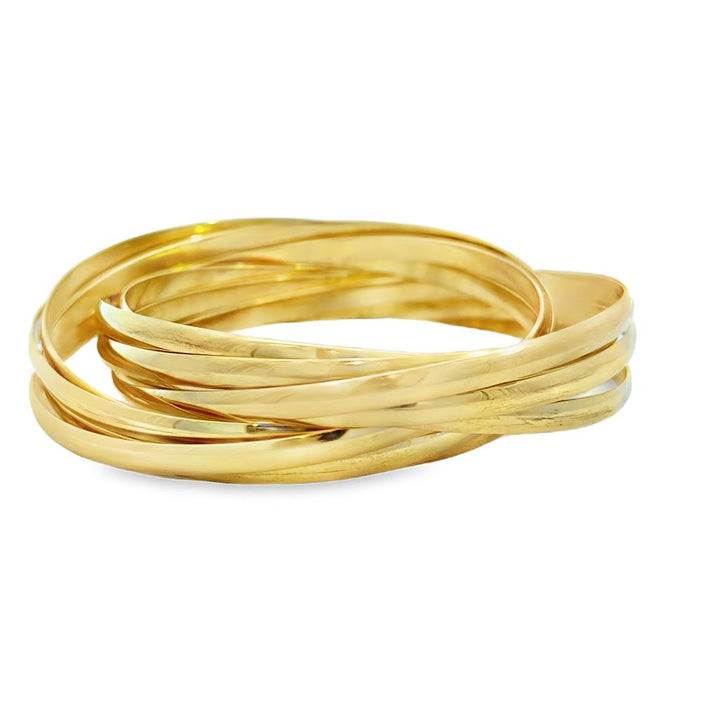 Pre-Owned Tiffany & Co. Paloma Picasso Melody 9-Band Rolling Bangle Bracelet in 18K Yellow Gold