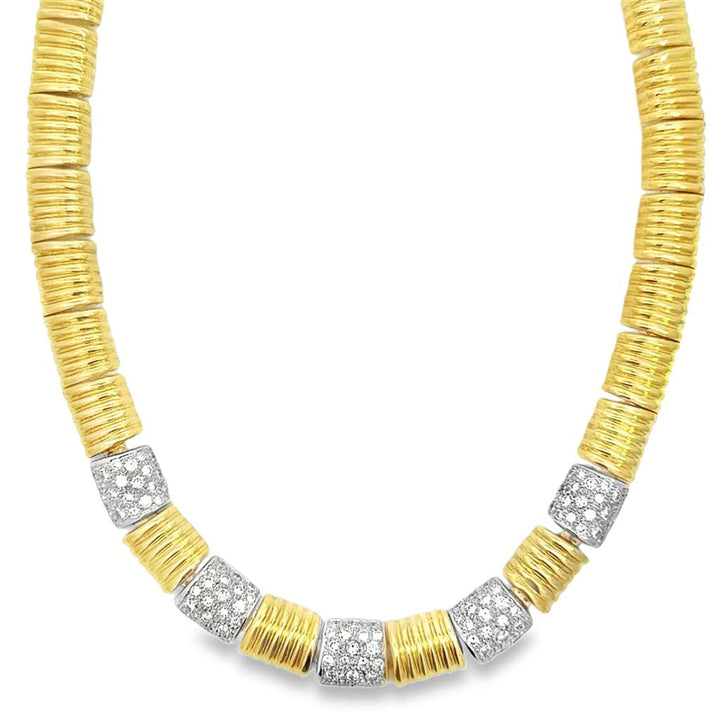 Sal Praschnik 4.15 CTW Diamond 18K Yellow & White Gold Necklace
