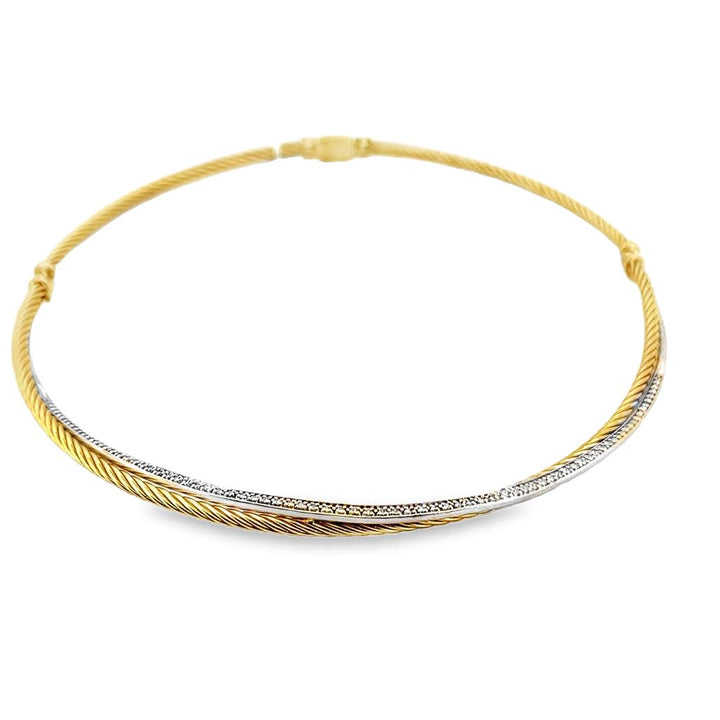 David Yurman 18K Yellow Gold Diamond Collar Necklace, 0.86 CTW