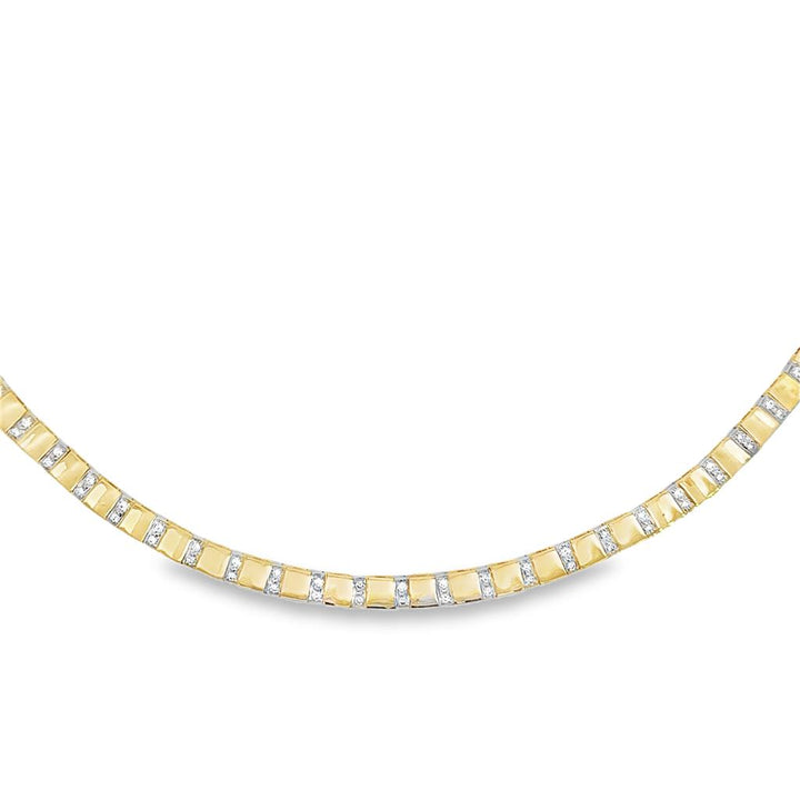 0.85 CTW Diamond 14K Yellow Gold Link Necklace – 18" Long, 5mm Wide
