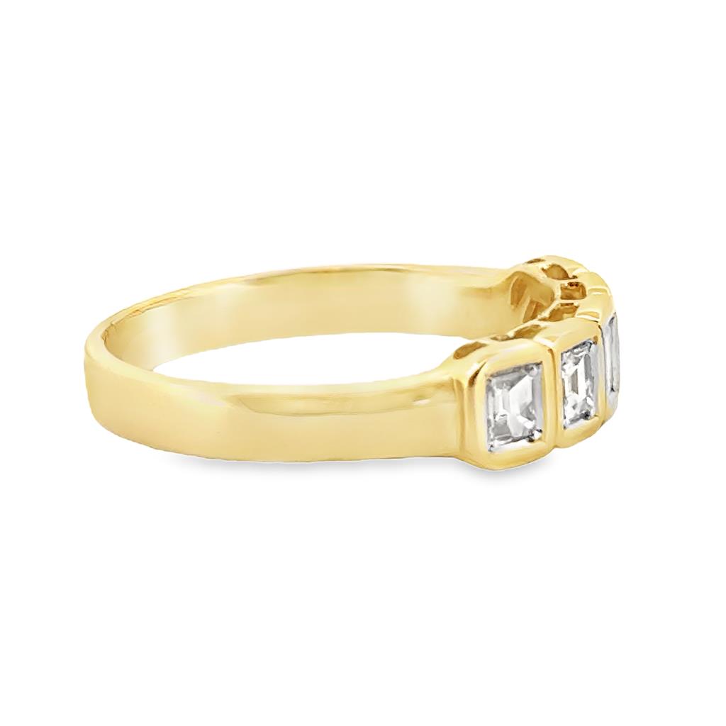0.48 CTW Baguette Diamond Band, 14K Yellow Gold