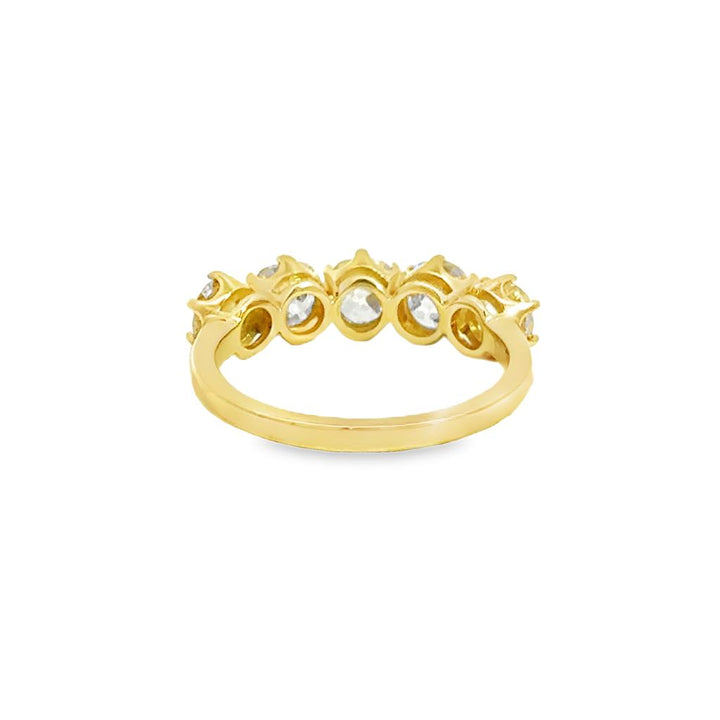 2.06 CTW Old Mine Cut Diamond 18K Yellow Gold Band
