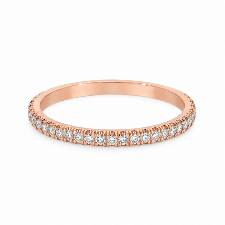 0.26 CTW Round Brilliant Diamond 18K Rose Gold Eternity Ring