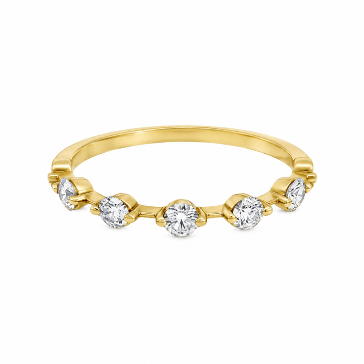 0.17 CTW Diamond 14K Yellow Gold Spaced Band – 2mm