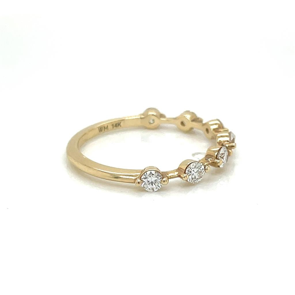 0.50 CTW Round Diamonds 14K Yellow Gold Wedding Band