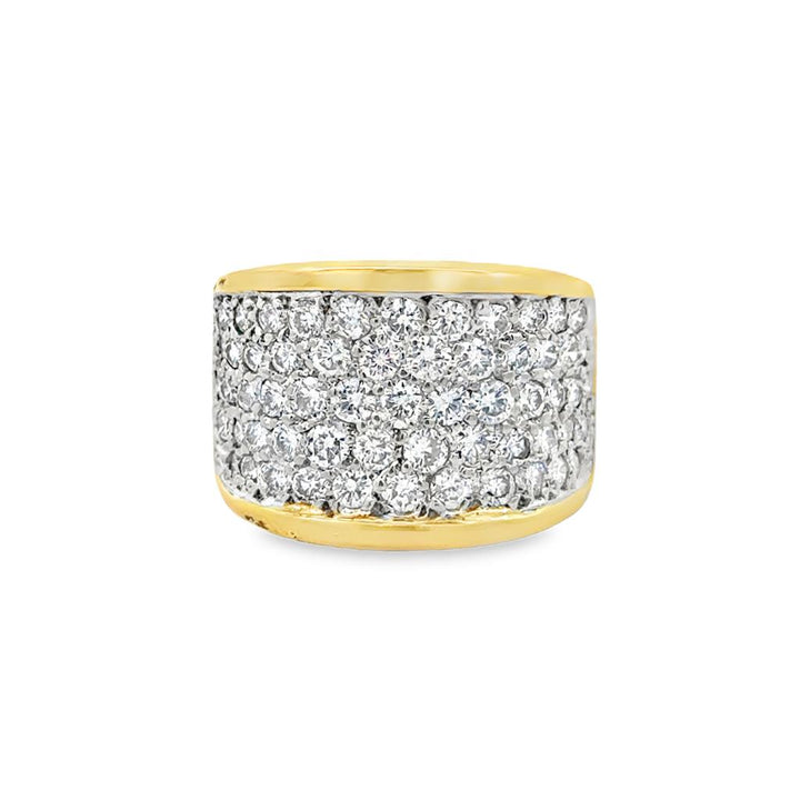 1.00 CTW Diamond  Pavé 14K Two Tone Gold Wide Band Ring