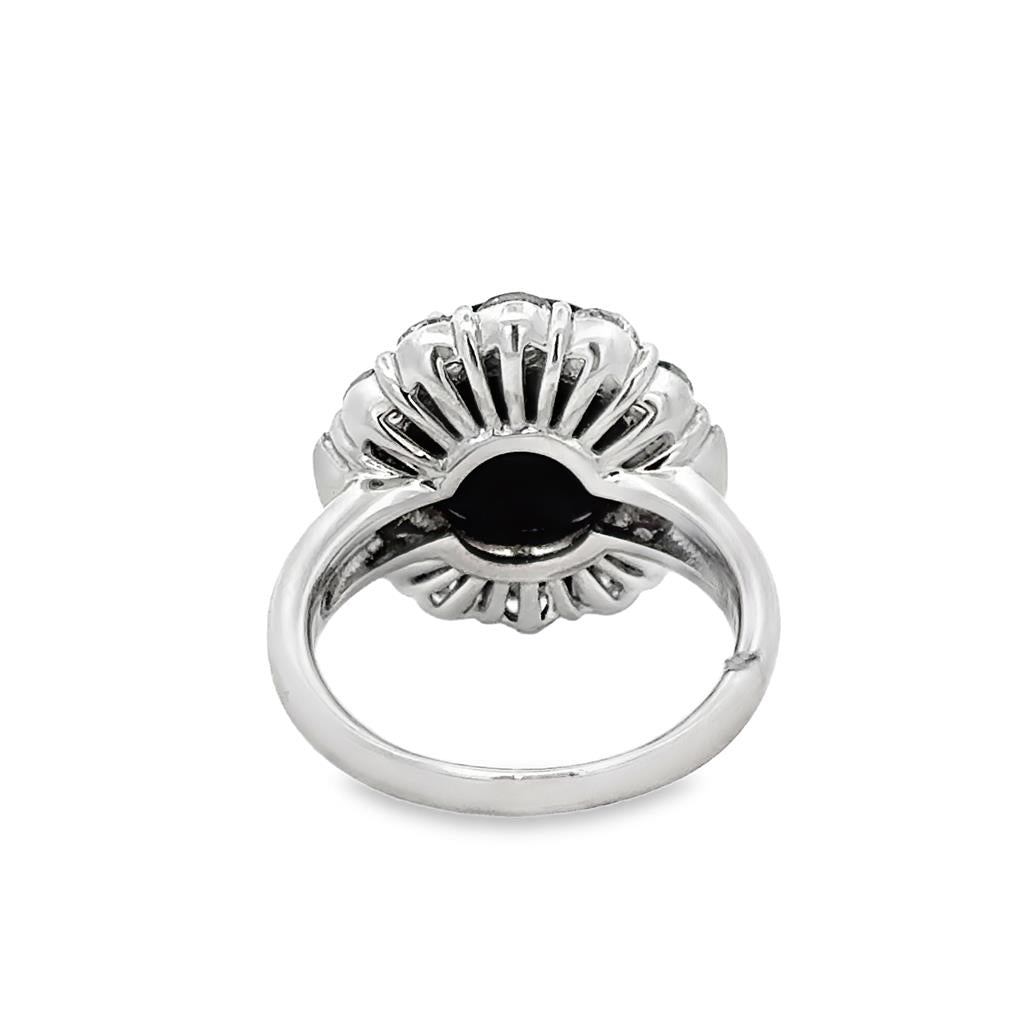 3.67 CT Black Australian Opal & 1.71 CTW Diamond Platinum Ring