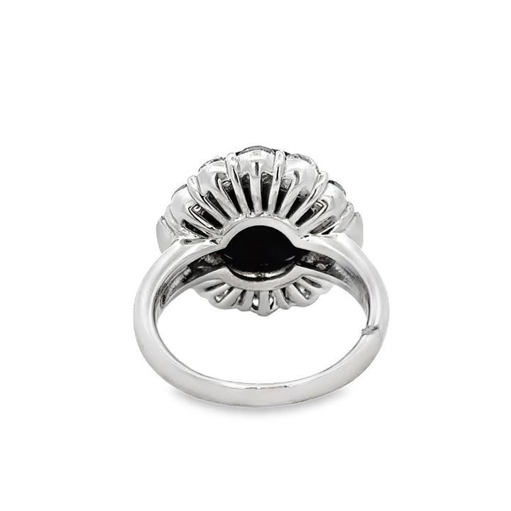 3.67 CT Black Australian Opal & 1.71 CTW Diamond Platinum Ring