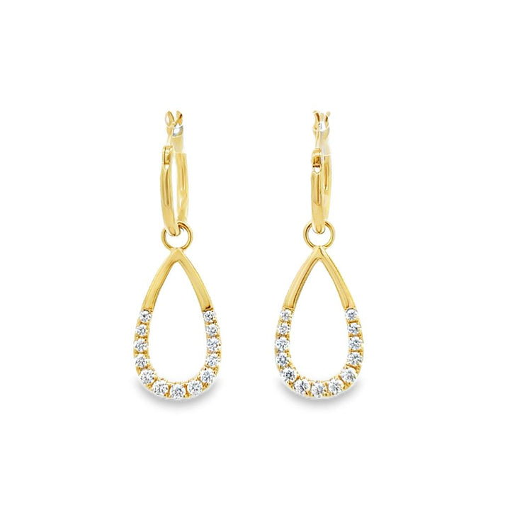 0.47 CTW Diamond 14K Yellow Gold Convertible Teardrop Drop & Hoop Earrings