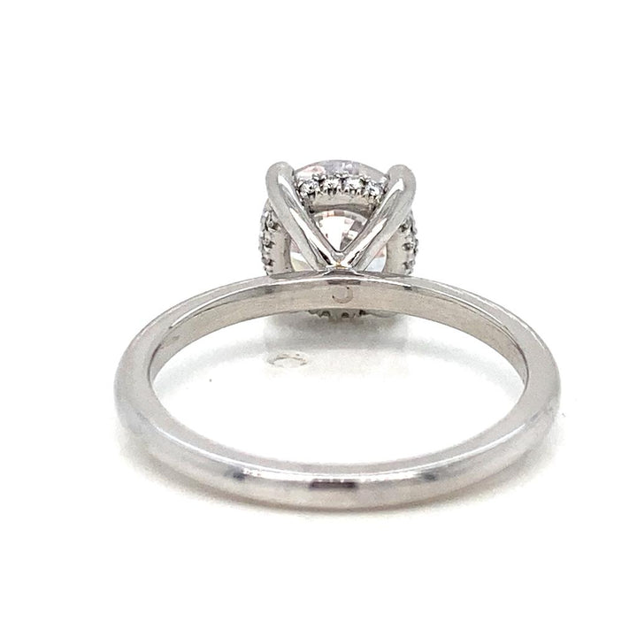 Hidden Halo Semi-Mount Diamond Platinum Engagement Ring