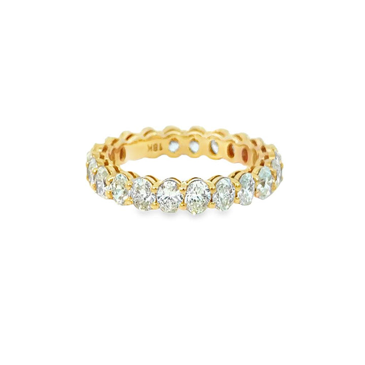3.02 CTW Diamond 18K Yellow Gold Oval Eternity Band
