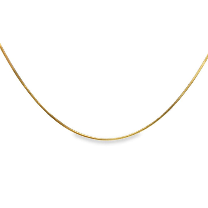14K Yellow Gold Square Snake Chain Necklace – 1mm, 16"