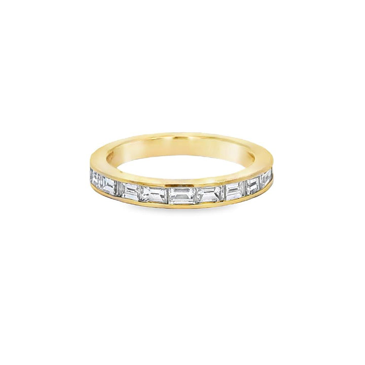 1.04 CTW Baguette Diamond 18K Yellow Gold Band – 3mm
