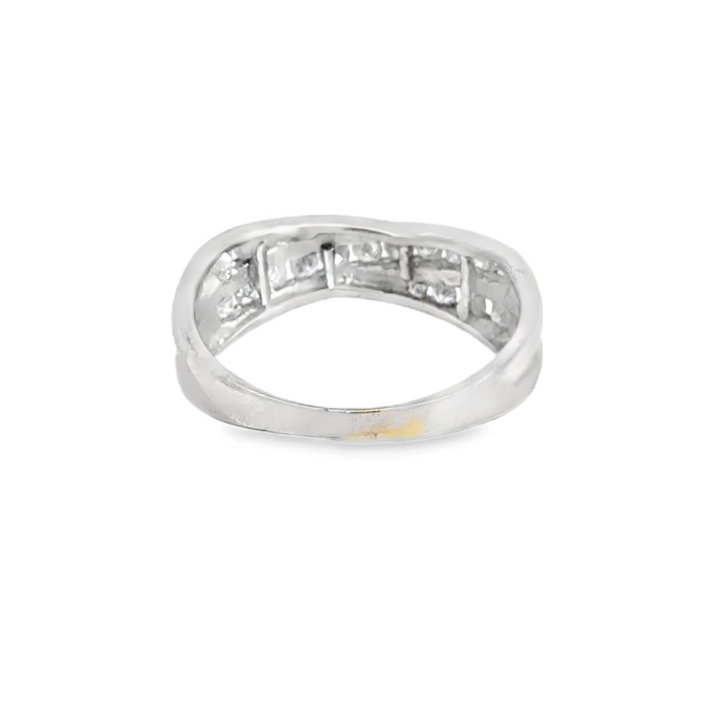0.35 CTW Diamond 14K White Gold Multi-Row Band Ring