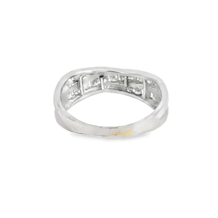 0.35 CTW Diamond 14K White Gold Multi-Row Band Ring