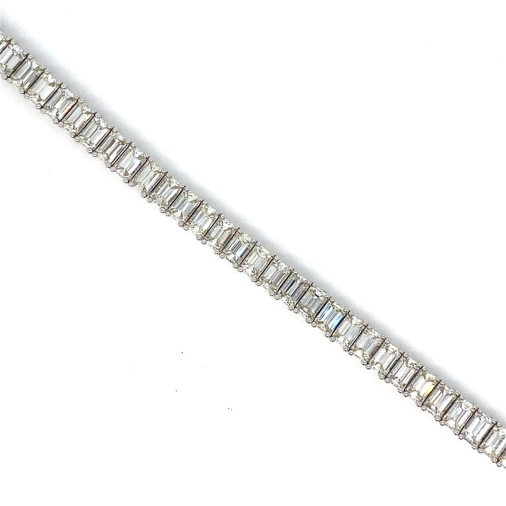 11.59 CTW Emerald Cut Diamond 14K White Gold Bracelet