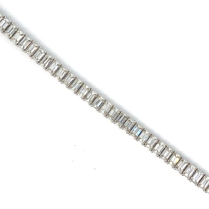 11.59 CTW Emerald Cut Diamond 14K White Gold Bracelet