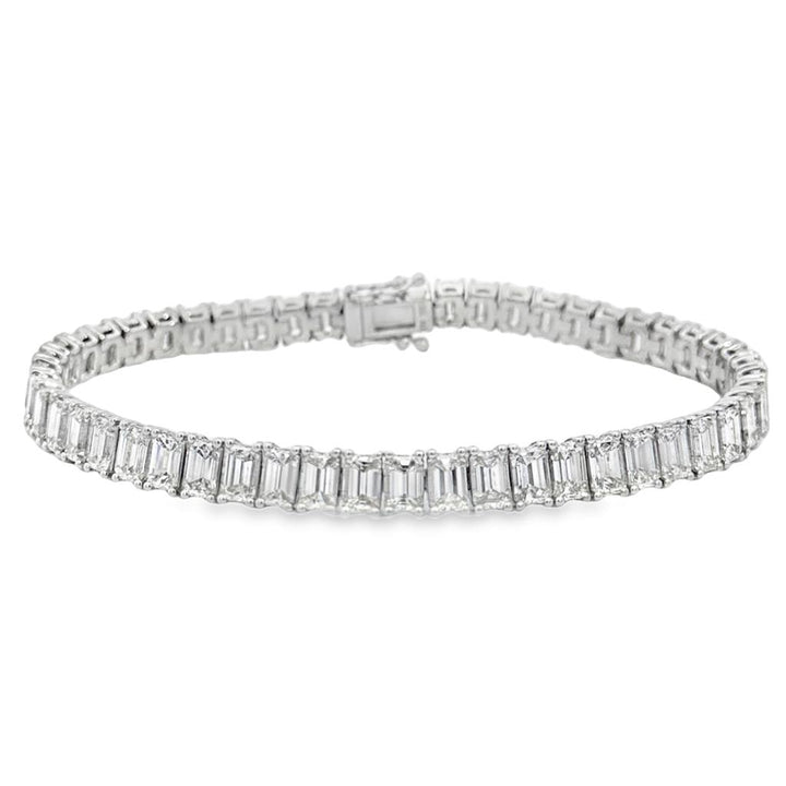 16.05 CTW Emerald-Cut Diamond Tennis Bracelet in 18K White Gold