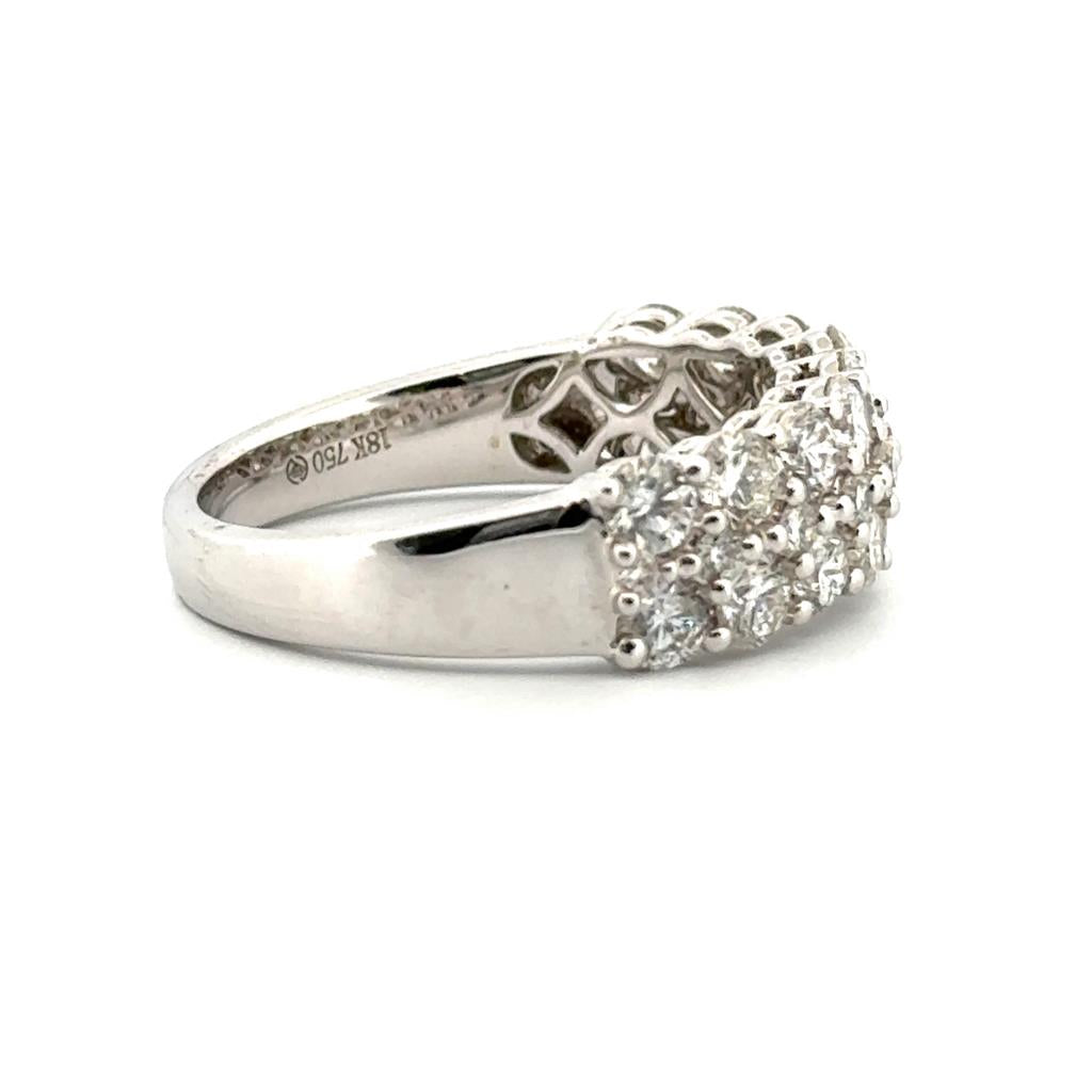 1.74 CTW Round Diamond 18K White Gold Ring