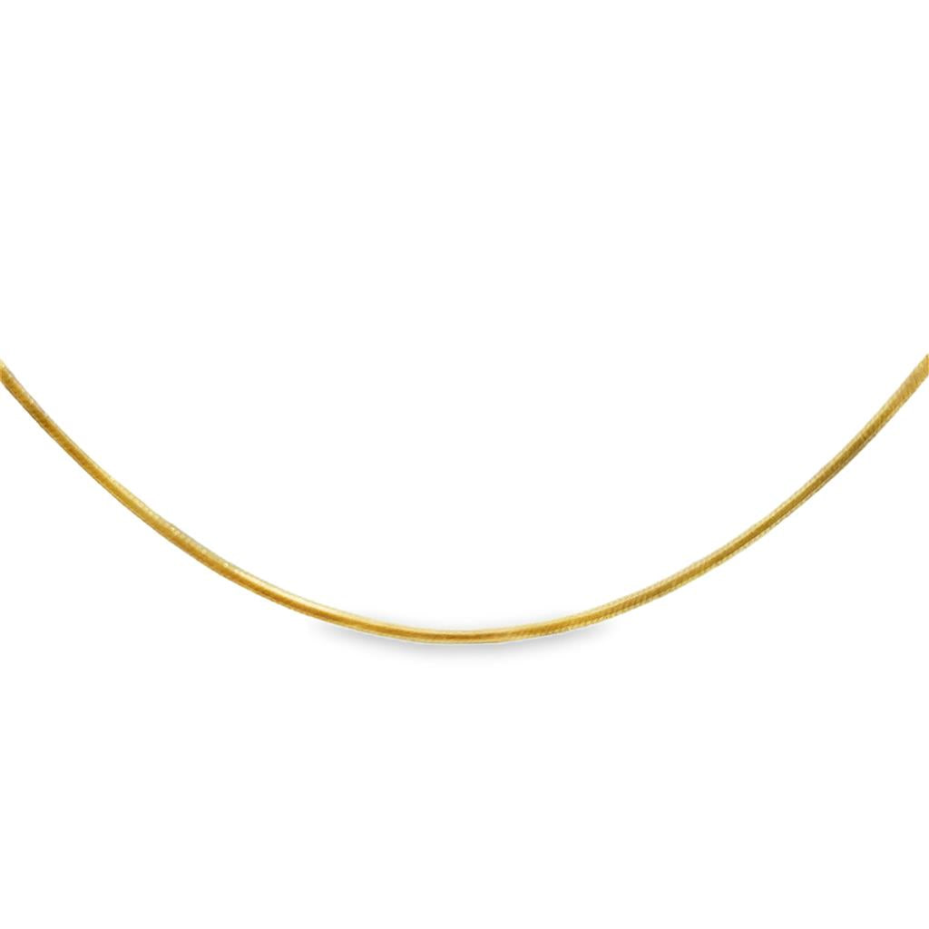 14K Yellow Gold Square Snake Chain Necklace – 1mm, 16"