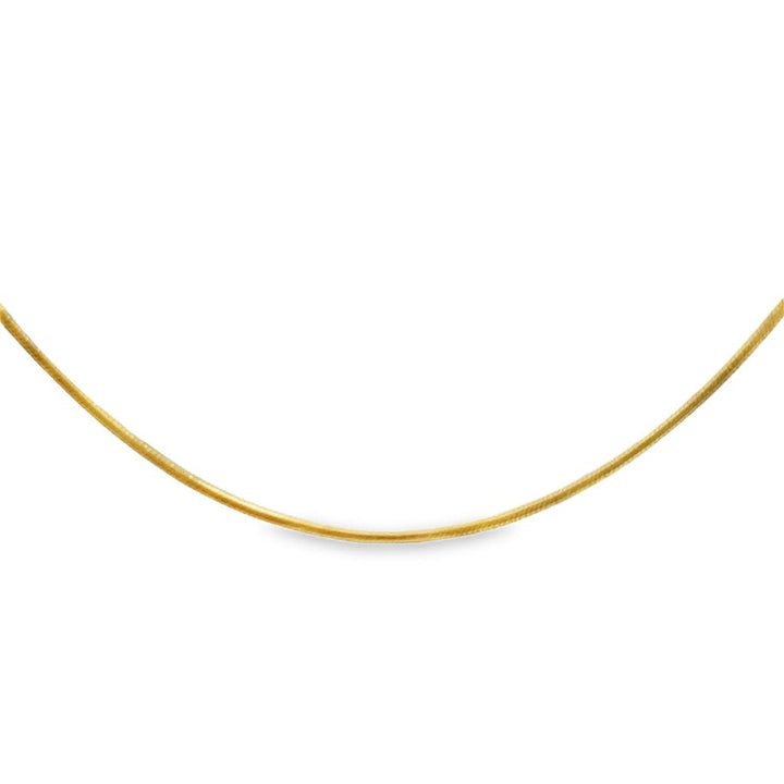 14K Yellow Gold Square Snake Chain Necklace – 1mm, 16"