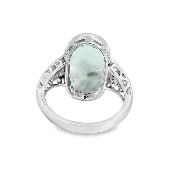 3.20CT Ethiopian Opal & Diamond Ring in 14K White Gold