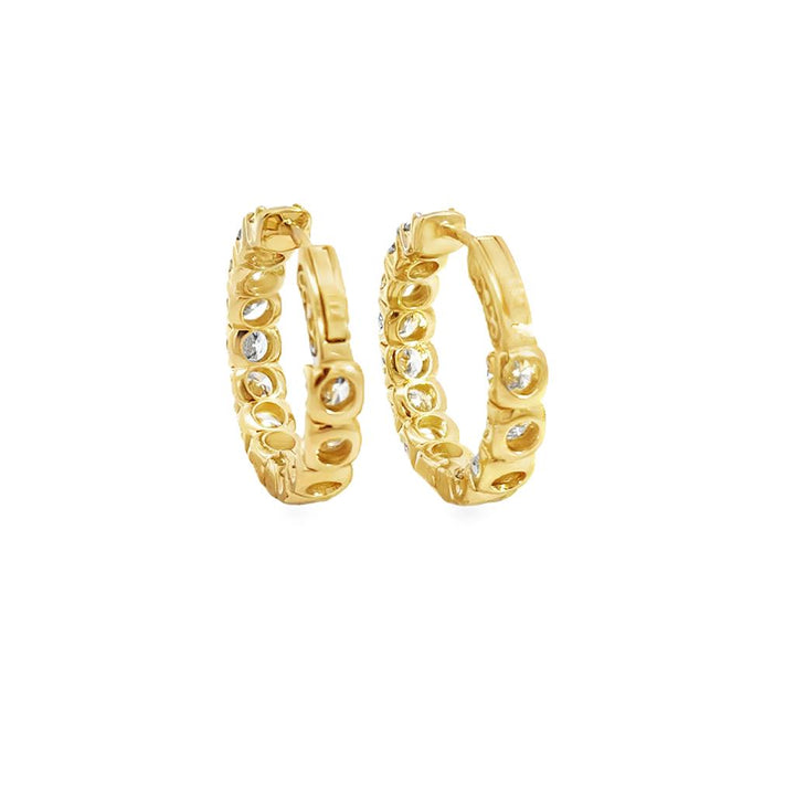 4.40 CTW Diamond 14K Yellow Gold Inside-Out Hoop Earrings