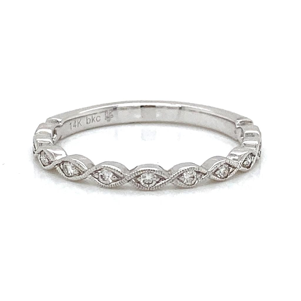 0.14ctw Diamond Stackable Ring in 14k White Gold
