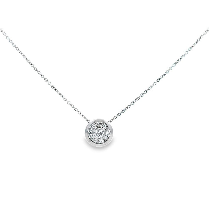 0.55 CTW Diamond Circular Station Pendant Necklace in Platinum