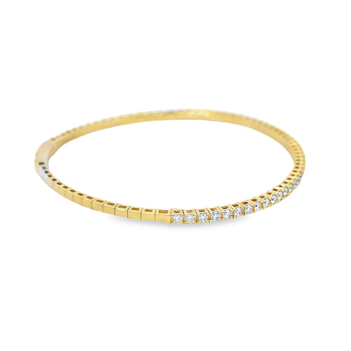 0.92 CTW Diamond Flexible Bangle Bracelet in 14K Yellow Gold